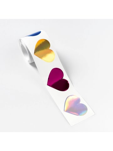 folia PAPER Sticker "Hearts" meerkleurig - 48 stuks