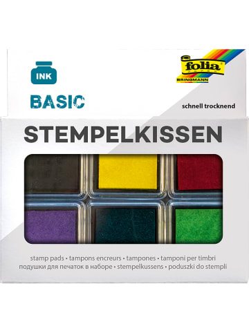 folia PAPER Stempelkussens "Basic" meerkleurig - 6 stuks