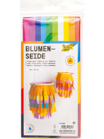 folia PAPER Zijdepapier "Bloemen" meerkleurig - 10 vellen - (L)70 x (B)50 cm