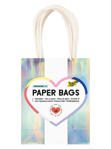 folia PAPER Papieren zakjes zilverkleurig/lichtblauw - 10 stuks