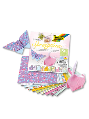 folia PAPER Vouwpapier "Springtime" meerkleurig - 50 stuks - (L)15 x (B)15 cm