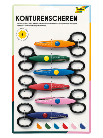 folia PAPER Contourscharen meerkleurig - 6 stuks