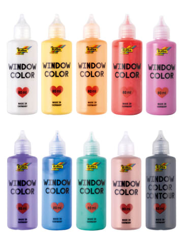 folia PAPER Farby witrażowe (10 szt.) "Basic" - 4+ - po 80 ml