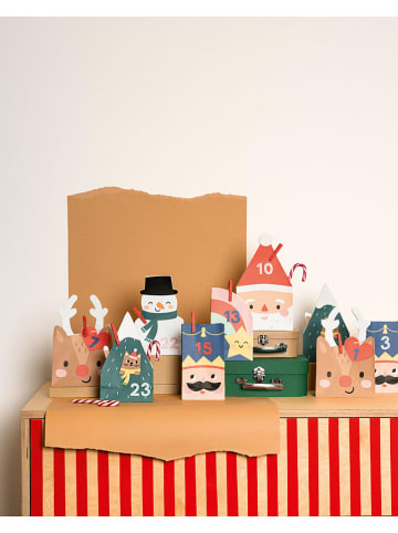 folia PAPER 72-delige adventskalenderset "Santa & Friends" groen/rood/blauw