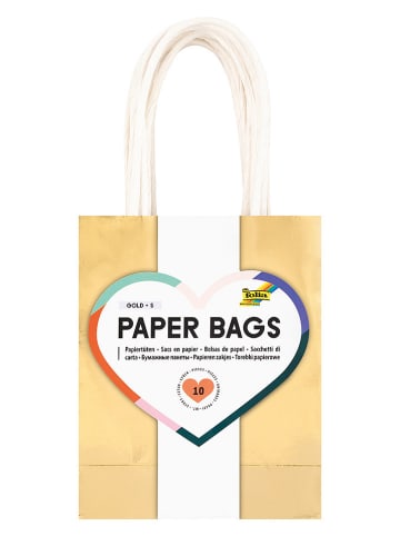 folia PAPER Papieren zakjes goudkleurig - 10 stuks