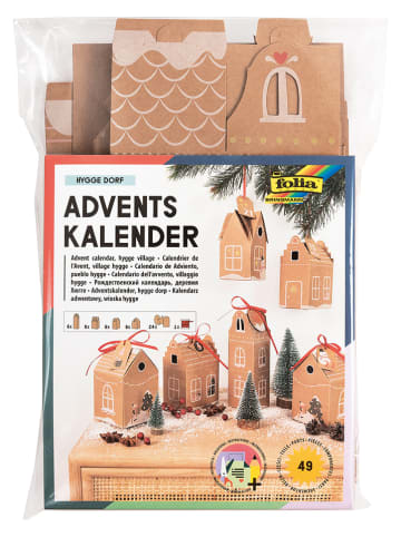 folia PAPER 49tlg. Adventskalenderbastelset in Hellbraun