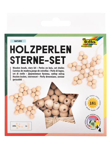 folia PAPER 161tlg. Perlensterne-Bastelset in Natur