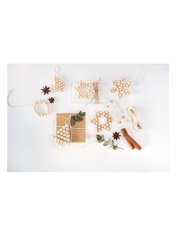 folia PAPER 161tlg. Perlensterne-Bastelset in Natur