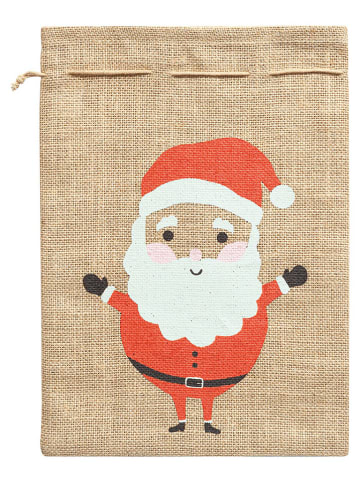 folia PAPER Jutesack in Beige/ Rot - (L)35 x (B)25 cm