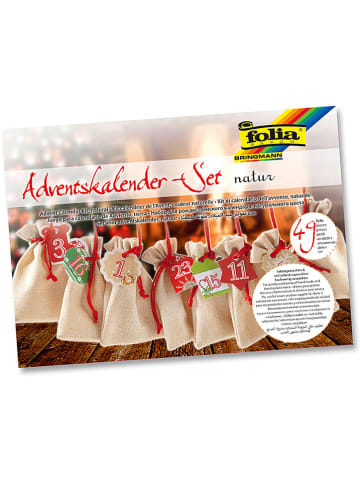 folia PAPER Adventskalender in Natur/ Rot