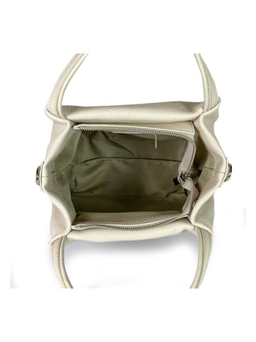 ORE10 Skórzana torebka "Wesa" w kolorze kremowym - 33 x 20 x 16 cm