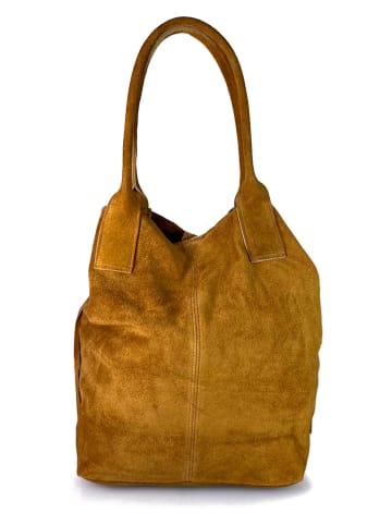 ORE10 Leren shopper "Rabar" lichtbruin - (B)36 x (H)45 x (D)19 cm