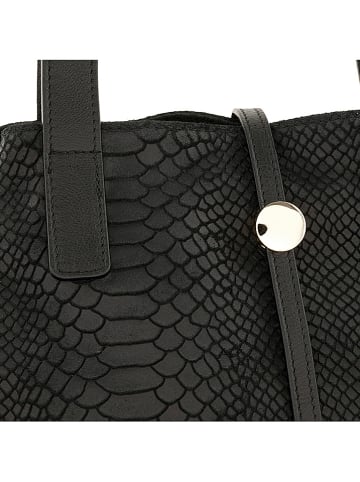 ORE10 Skórzana torebka "Acacia" w kolorze czarnym - 30 x 26 x 16 cm