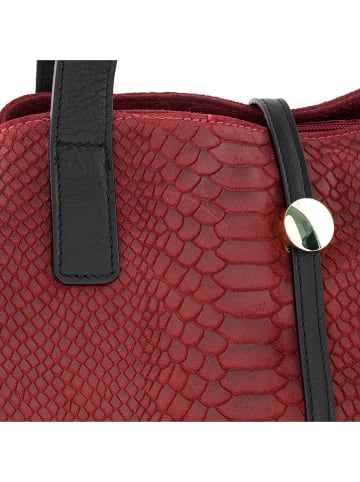 ORE10 Leder-Schultertasche "Acacia" in Rot - (B)30 x (H)26 x (T)16 cm