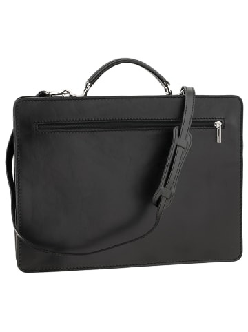 ORE10 Leren businesstas "Bologna" zwart - (B)38 x (H)29 x (D)11 cm