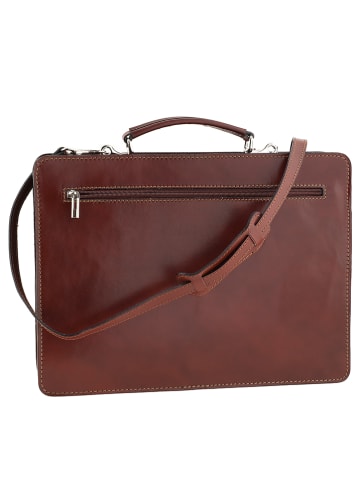 ORE10 Leren businesstas "Bologna" bruin - (B)38 x (H)29 x (D)11 cm