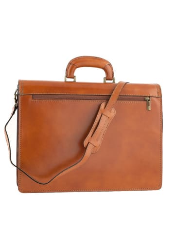 ORE10 Leren businesstas "Napoli" lichtbruin - (B)41 x (H)31 x (D)18 cm