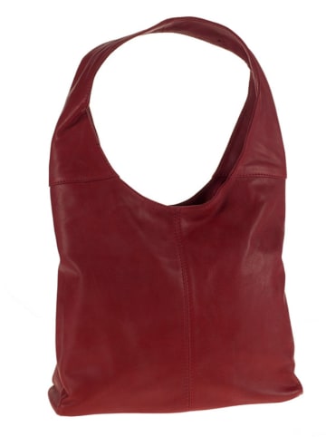 ORE10 Leder-Schultertasche "Vercelli" in Bordeaux - (B)40 x (H)30 x (T)14 cm