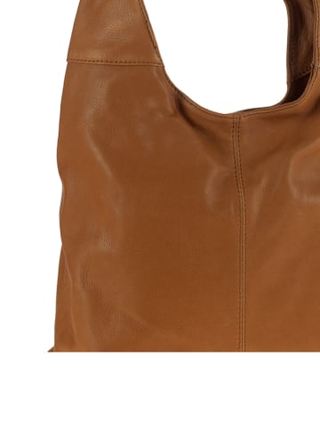 ORE10 Leren schoudertas "Vercelli" lichtbruin - (B)40 x (H)30 x (D)14 cm