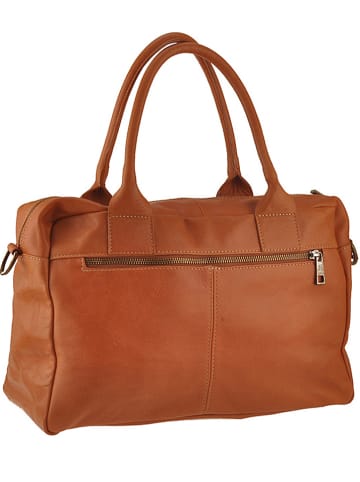 ORE10 Leder-Henkeltasche "Starna" in Cognac - (B)34 x (H)26 x (T)14 cm
