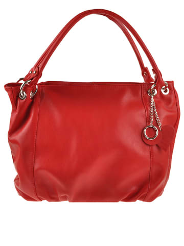 ORE10 Leder-Henkeltasche "Carre" in Rot - (B)45 x (H)30 x (T)14 cm