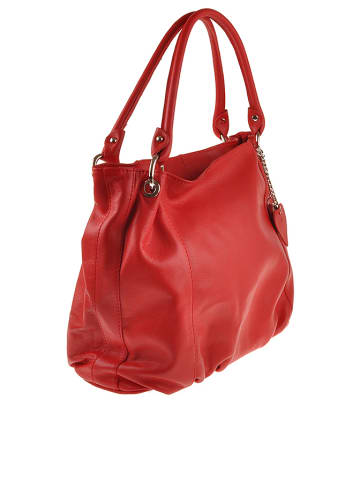 ORE10 Leder-Henkeltasche "Carre" in Rot - (B)45 x (H)30 x (T)14 cm