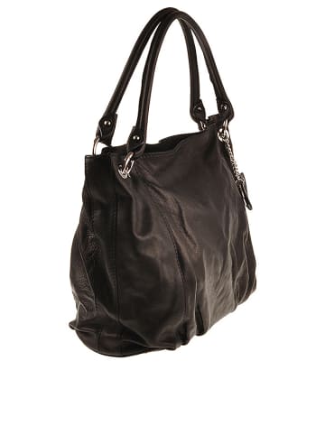 ORE10 Leder-Henkeltasche "Carre" in Schwarz - (B)45 x (H)30 x (T)14 cm
