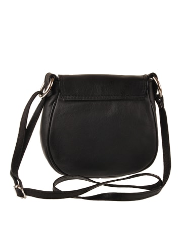 ORE10 Leder-Umhängetasche in Schwarz - (B)17 x (H)19 x (T)6 cm