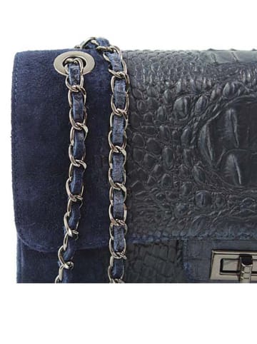 ORE10 Leder-Umhängetasche in Dunkelblau - (B)28 x (H)16 x (T)8 cm