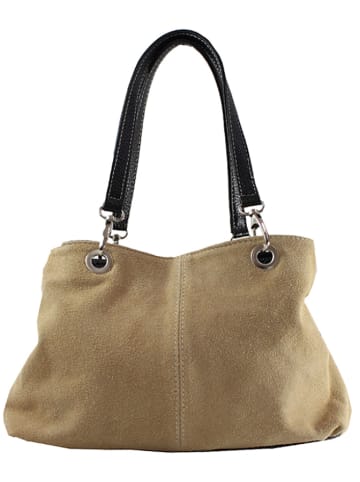 ORE10 Leren handtas taupe - (B)32 x (H)20 x (D)14 cm