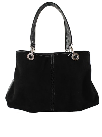 ORE10 Leder-Henkeltasche in Schwarz - (B)32 x (H)20 x (T)14 cm