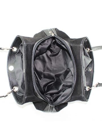 ORE10 Leder-Henkeltasche in Schwarz - (B)32 x (H)20 x (T)14 cm