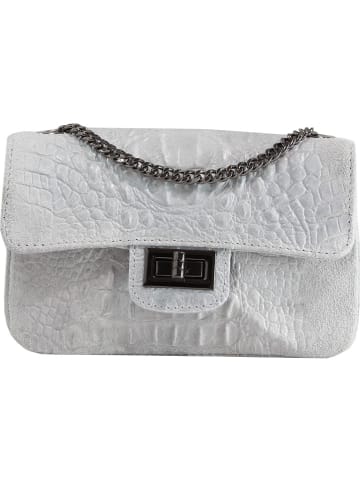 ORE10 Leder-Umhängetasche in Hellgrau - (B)20 x (H)11 x (T)6,5 cm