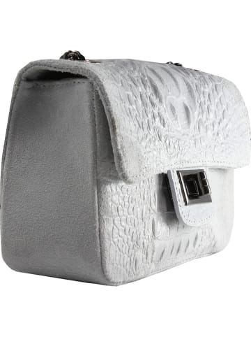 ORE10 Leder-Umhängetasche in Hellgrau - (B)20 x (H)11 x (T)6,5 cm