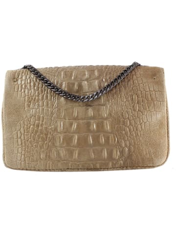 ORE10 Leren schoudertas taupe - (B)20 x (H)11 x (D)6,5 cm