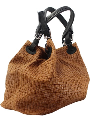 ORE10 Skórzana torebka w kolorze jasnobrązowym - 34 x 29 x 18 cm