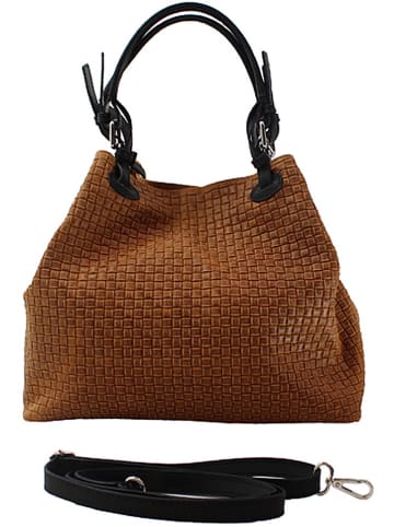 ORE10 Skórzana torebka w kolorze jasnobrązowym - 34 x 29 x 18 cm