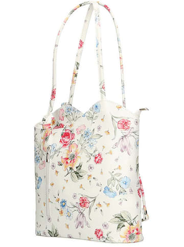 ORE10 Leder-Schultertasche in Weiß - (B)27 x (H)30 x (T)9 cm