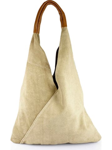 ORE10 Leder-Shopper "Lord" in Beige - (B)34 x (H)39 x (T)8 cm