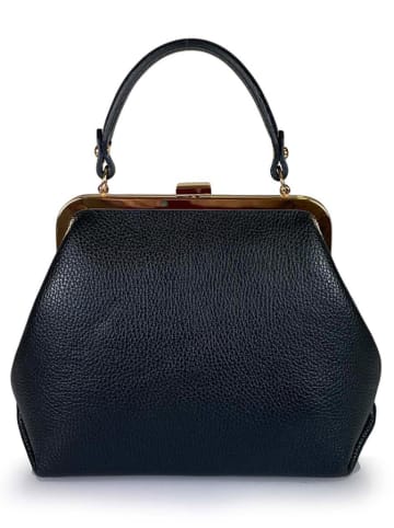 ORE10 Leder-Henkeltasche "Ro" in Schwarz - (B)25 x (H)22 x (T)10 cm