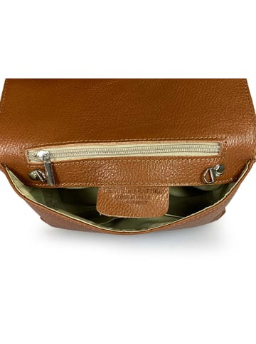 ORE10 Skórzana torebka w kolorze jasnobrązowym - 23 x 13 x 6 cm