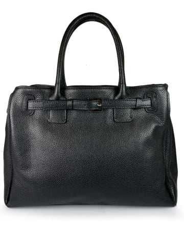 ORE10 Leren handtas "Trast" zwart - (B)38 x (H)28 x (D)15 cm