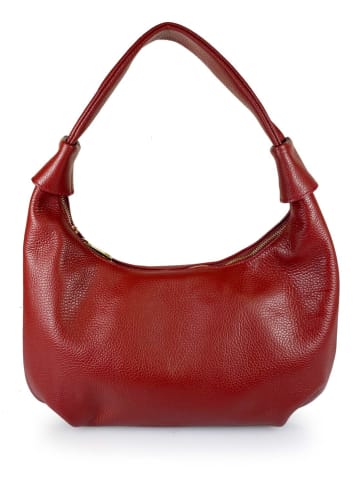 ORE10 Leder-Schultertasche "Brasi" in Rot - (B)38 x (H)21 x (T)4 cm