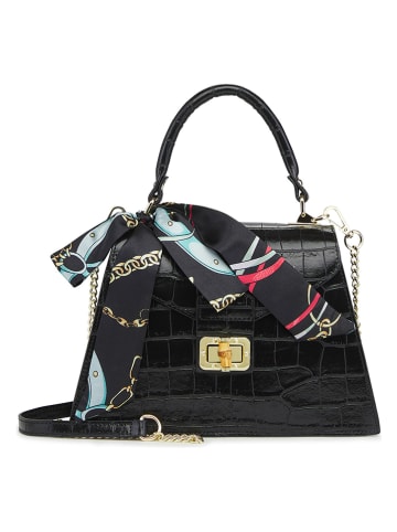 ORE10 Skórzana torebka "Sonos" w kolorze czarnym - 28 x 21 x 10 cm