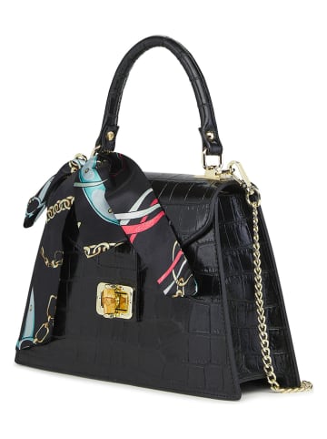 ORE10 Leder-Henkeltasche "Sonos" in Schwarz - (B)28 x (H)21 x (T)10 cm