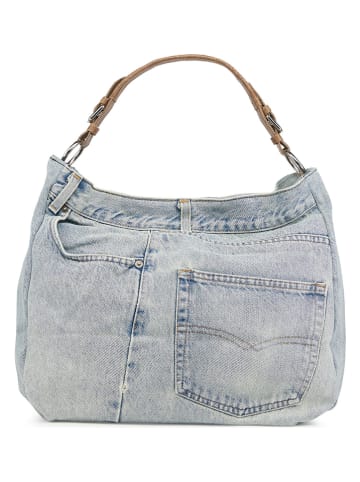 ORE10 Henkeltasche "Mams" in Hellblau/ Taupe - (B)33 x (H)28 x (T)14 cm