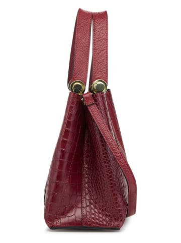 ORE10 Leren handtas "Lusan" rood - (B)29 x (H)25 x (D)13 cm