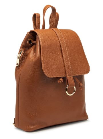 ORE10 Leren rugzak "Bosar" lichtbruin - (B)33 x (H)36 x (D)11 cm