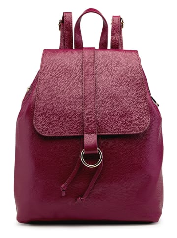 ORE10 Leren rugzak "Bosar" bordeaux - (B)33 x (H)36 x (D)11 cm