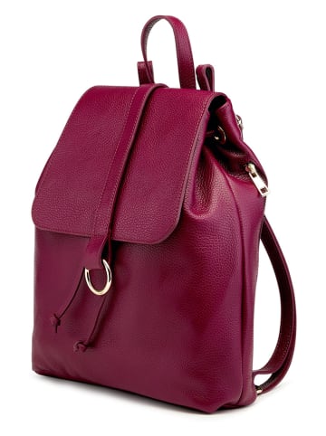 ORE10 Leren rugzak "Bosar" bordeaux - (B)33 x (H)36 x (D)11 cm